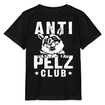 Tierschutz ANTI PELZ CLUB Anti Fur Lustig - Stanley/Stella Kinder T-Shirt MINI CREATOR  - Schwarz - Vorne - Mikhail (115cm)