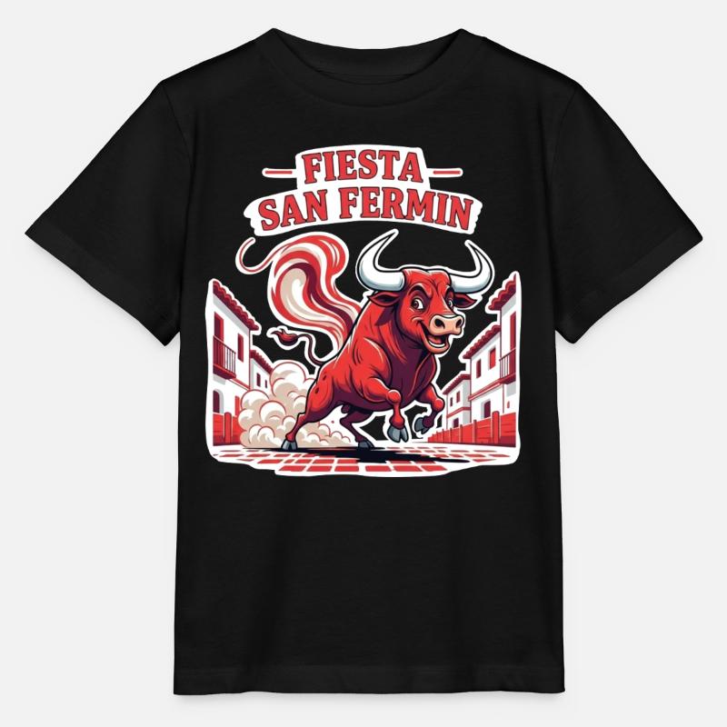 Fiesta San Fermín Bull Run - T-shirt bio MINI CREATOR Stanley/Stella Enfant - noir