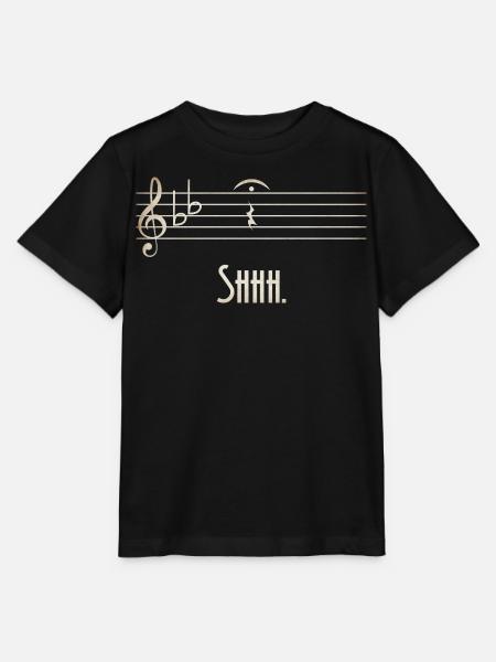 Shhh Stille Melodie Noten - Stanley/Stella Kinder T-Shirt MINI CREATOR - Schwarz