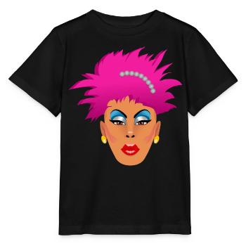 Drag Queen rose - T-shirt bio MINI CREATOR Stanley/Stella Enfant - noir - Devant - Mikhail (115cm)
