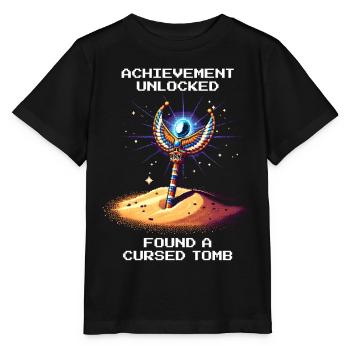 Achievement: Cursed Tomb Found | Egypt - Stanley/Stella MINI CREATOR Kids’ T-Shirt - black - Front - Mikhail (115cm)