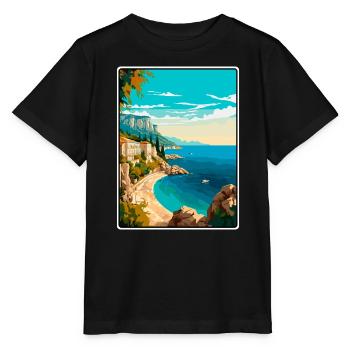 Makarska, Croatie, Falaise, Côte méditerranéenne - T-shirt bio MINI CREATOR Stanley/Stella Enfant - noir - Devant - Mikhail (115cm)