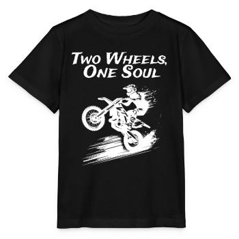 Two Wheels, One Soul - Stanley/Stella MINI CREATOR Kids’ T-Shirt - black - Front - Mikhail (115cm)