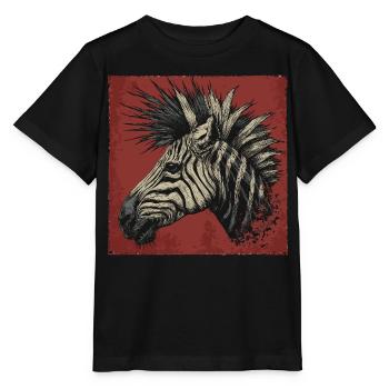 Punk Rock Zèbre - T-shirt bio MINI CREATOR Stanley/Stella Enfant - noir - Devant - Mikhail (115cm)
