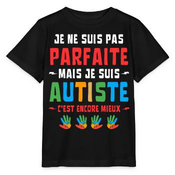 ICH BIN NICHT PERFEKT, ABER AUTISTISCH - Stanley/Stella Kinder T-Shirt MINI CREATOR  - Schwarz - Vorne - Mikhail (115cm)