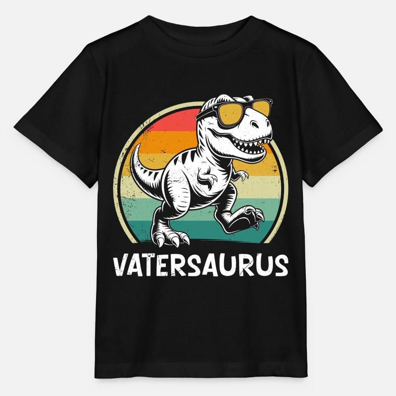 Bald Papa VATERSAURUS Retro Funny - Stanley/Stella MINI CREATOR Kids’ T-Shirt - black
