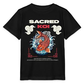 Sacred Koi - Stanley/Stella MINI CREATOR Kids’ T-Shirt - black - Front - Mikhail (115cm)