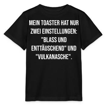 Toaster Saying Retro Typo - Stanley/Stella MINI CREATOR Kids’ T-Shirt - black - Front - Mikhail (115cm)