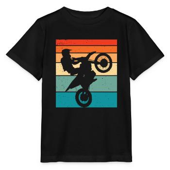 Motocross Retro Motorsport - Stanley/Stella MINI CREATOR Kids’ T-Shirt - black - Front - Mikhail (115cm)
