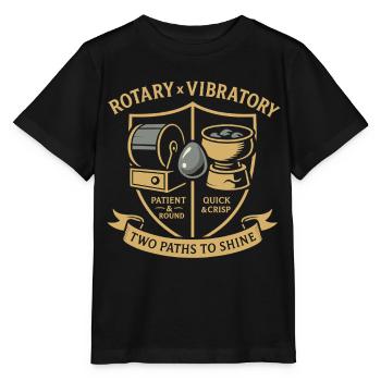 Rotary X Vibratory: Two Ways to Shine - Stanley/Stella MINI CREATOR Kids’ T-Shirt - black - Front - Mikhail (115cm)