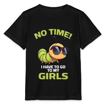 Chenille filles disant jardin pas de temps jardinier - T-shirt bio MINI CREATOR Stanley/Stella Enfant - noir - Devant - Mikhail (115cm)