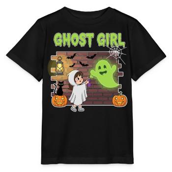  Geister Mädchen Halloween  - Stanley/Stella Kinder T-Shirt MINI CREATOR  - Schwarz - Vorne - Mikhail (115cm)