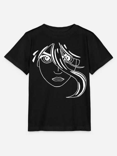 Weißes Manga-Gesicht - Stanley/Stella Kinder T-Shirt MINI CREATOR  - Schwarz