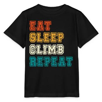 Eat Sleep Climb Repeat Design - Stanley/Stella Kinder T-Shirt MINI CREATOR  - Schwarz - Vorne - Mikhail (115cm)