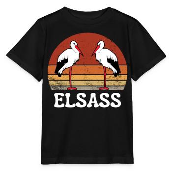 ALSACE VINTAGE STORK - Stanley/Stella MINI CREATOR Kids’ T-Shirt - black - Front - Mikhail (115cm)
