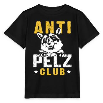 Tierschutz ANTI PELZ CLUB Anti Fur Lustig - Stanley/Stella Kinder T-Shirt MINI CREATOR  - Schwarz - Vorne - Mikhail (115cm)