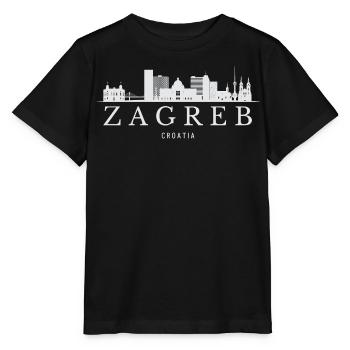 Skyline de Zagreb, Zagreb Croatie - T-shirt bio MINI CREATOR Stanley/Stella Enfant - noir - Devant - Mikhail (115cm)