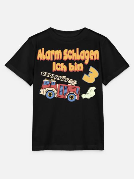 Feuerwehr Geburtstag Alarm Ich bin 3 Jahre alt - Stanley/Stella Kinder T-Shirt MINI CREATOR - Schwarz