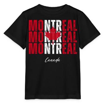 Montréal Canada, j’adore Montréal - T-shirt bio MINI CREATOR Stanley/Stella Enfant - noir - Devant - Mikhail (115cm)