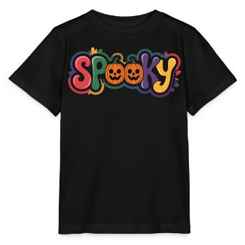 Lettrage citrouille effrayant - T-shirt bio MINI CREATOR Stanley/Stella Enfant - noir - Devant - Mikhail (115cm)