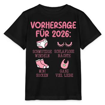 Werdende Mutter 2026 VORHERSAGE Lustiges - Stanley/Stella Kinder T-Shirt MINI CREATOR  - Schwarz - Vorne - Mikhail (115cm)
