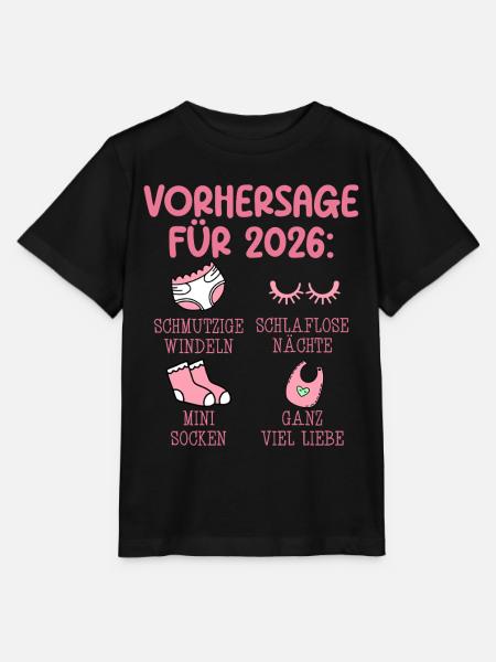 Werdende Mutter 2026 VORHERSAGE Lustiges - Stanley/Stella Kinder T-Shirt MINI CREATOR  - Schwarz