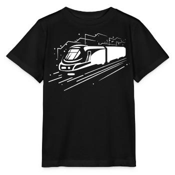 Train de dessin animé - T-shirt bio MINI CREATOR Stanley/Stella Enfant - noir - Devant - Mikhail (115cm)