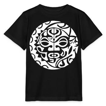 Polynesischer Schädel (weiß) - Stanley/Stella Kinder T-Shirt MINI CREATOR  - Schwarz - Vorne - Mikhail (115cm)