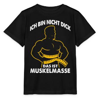 Muscles instead of mass saying - Stanley/Stella MINI CREATOR Kids’ T-Shirt - black - Front - Mikhail (115cm)
