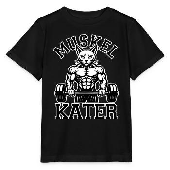 Muscle soreness - cat - saying - Stanley/Stella MINI CREATOR Kids’ T-Shirt - black - Front - Mikhail (115cm)