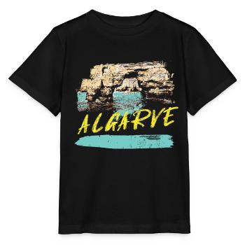 Falaises Algarve illustration Portugal - T-shirt bio MINI CREATOR Stanley/Stella Enfant - noir - Devant - Mikhail (115cm)