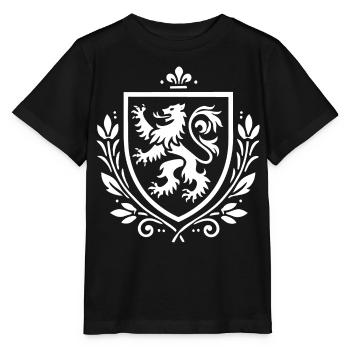 Lion Coat of Arms Design – Middle Ages & Pride - Stanley/Stella MINI CREATOR Kids’ T-Shirt - black - Front - Mikhail (115cm)