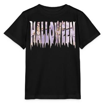 Icy Halloween Lettering Skeleton Gothic - Stanley/Stella MINI CREATOR Kids’ T-Shirt - black - Front - Mikhail (115cm)