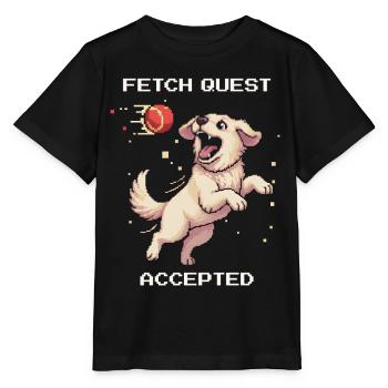 Fetch-Quest angenommen | Hund spielt Ball - Stanley/Stella Kinder T-Shirt MINI CREATOR  - Schwarz - Vorne - Mikhail (115cm)