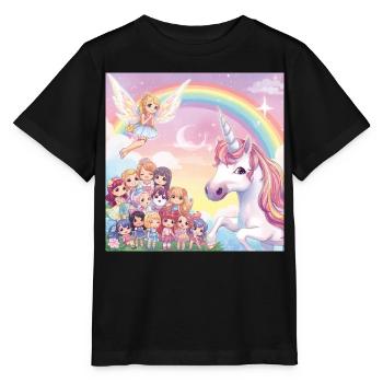 Unicorn and Fairy Community - Stanley/Stella MINI CREATOR Kids’ T-Shirt - black - Front - Mikhail (115cm)
