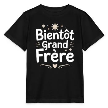 Bientôt Grand Frère Étoilé - T-shirt bio MINI CREATOR Stanley/Stella Enfant - noir - Devant - Mikhail (115cm)