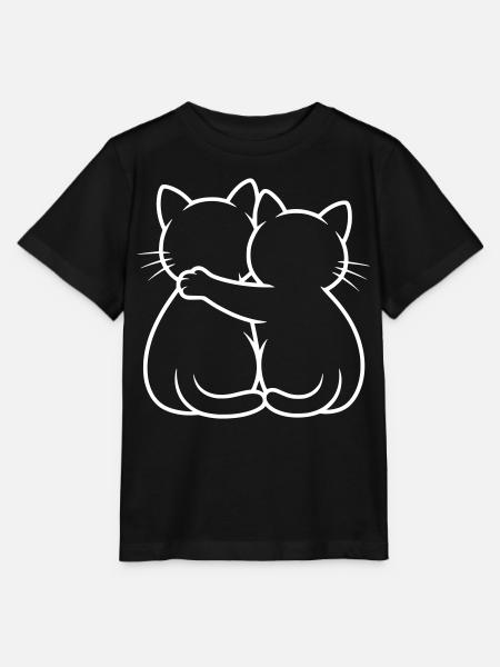 Katzen Umarmung - Stanley/Stella Kinder T-Shirt MINI CREATOR  - Schwarz