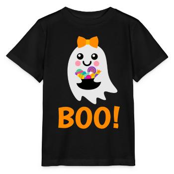 Ghost Boo! with sweets tour for your children - Stanley/Stella MINI CREATOR Kids’ T-Shirt - black - Front - Mikhail (115cm)