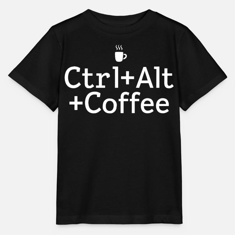 Kaffee-Pause Ctrl-Alt-Coffee - Stanley/Stella Kinder T-Shirt MINI CREATOR  - Schwarz