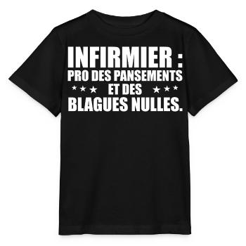 Infirmier pro des pansements et des blagues nulles - T-shirt bio MINI CREATOR Stanley/Stella Enfant - noir - Devant - Mikhail (115cm)