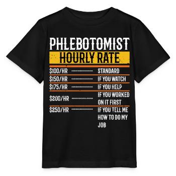 Phlébotomiste Taux horaire Phlébotomie Hommes Femmes - T-shirt bio MINI CREATOR Stanley/Stella Enfant - noir - Devant - Mikhail (115cm)
