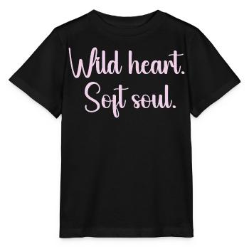 Wild Heart Gentle Soul - Stanley/Stella MINI CREATOR Kids’ T-Shirt - black - Front - Mikhail (115cm)