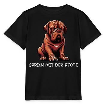 Parler avec la patte Bordeaux mastiff Bordeaux - T-shirt bio MINI CREATOR Stanley/Stella Enfant - noir - Devant - Mikhail (115cm)