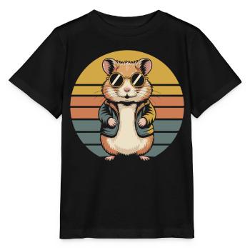 Hamster Dessin animé Personnage Animal de compagnie coloré - T-shirt bio MINI CREATOR Stanley/Stella Enfant - noir - Devant - Mikhail (115cm)