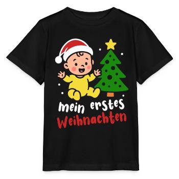 Mon premier Noël - Le sapin de Noël des parents de bébé - T-shirt bio MINI CREATOR Stanley/Stella Enfant - noir - Devant - Mikhail (115cm)