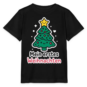 Mon premier Noël - Le sapin de Noël des parents de bébé - T-shirt bio MINI CREATOR Stanley/Stella Enfant - noir - Devant - Mikhail (115cm)