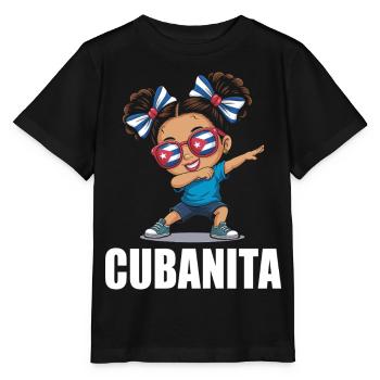 Cuba Flag Cute Cubanita Girls Women - Stanley/Stella MINI CREATOR Kids’ T-Shirt - black - Front - Mikhail (115cm)