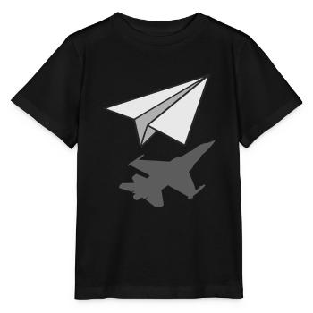 Paper Plane Aeronautical Engineer Aviation Gift - Stanley/Stella MINI CREATOR Kids’ T-Shirt - black - Front - Mikhail (115cm)