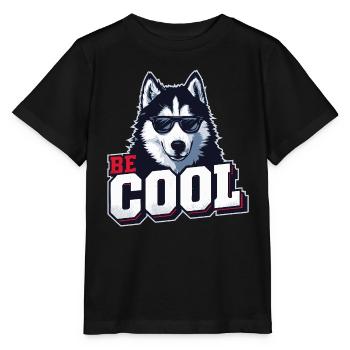 Be Cool - Husky de Sibérie - T-shirt bio MINI CREATOR Stanley/Stella Enfant - noir - Devant - Mikhail (115cm)