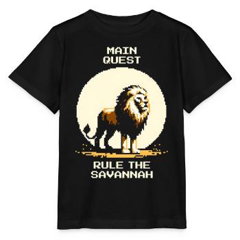 Main Quest: Savanne herrschen | Löwe Wildnis - Stanley/Stella Kinder T-Shirt MINI CREATOR  - Schwarz - Vorne - Mikhail (115cm)